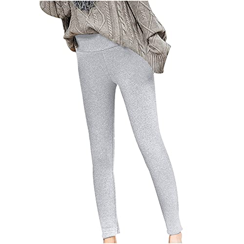 Jamicy Damen Thermoleggings Gefüttert Dicke Kaschmir Samt Winter Warme Hose Bequem High-Waist with-Fleece-Strumpfhose Mond Katze Tier Drucken Pyjamahose Strumpfleggings Thermohose Cover