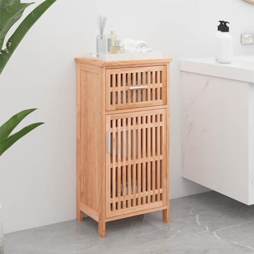 CIADAZ Mueble de baño Madera Maciza de Nogal 42x29x82 cm, Mueble para Lavabo, Mueble Baño Bajo, Estanteria Lavabo, Mueble Lavabo