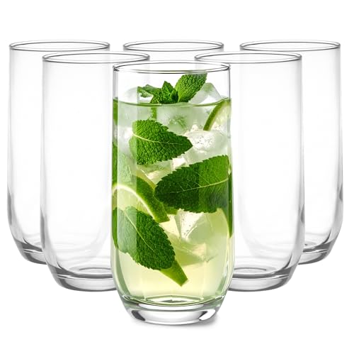 Glasmark KROSNO 1992 Trinkgläser Set Longdrinkgläser 6 Stück 400 ml Gläser Wassergläser Cocktailgläser Highball Glas Spülmaschinenfest