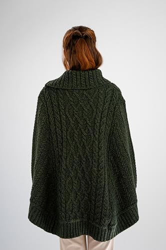 Image of SAOL Ireland Ladies 100% Merino Wool Cowl Neck Zipper Poncho