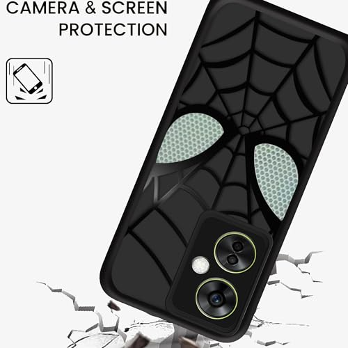 Image of Stylish Spider Back Case Cover Compatible for OnePlus Nord CE 3 Lite | Spidey Face Mask Case | Soft Silicone | Camera & Full Body Protection | Shock Proof | (Black)