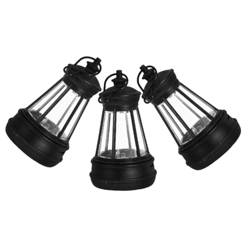 Artibetter Farol Solar Colgante de Plástico Pequeño 3 Piezas Linterna Solar Vintage para Jardín y Patio de Jardín Sensor Automático y Luz LED Cálida para Exteriores