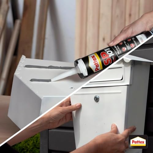 Pattex SP101 Original, adhesivo sellador para interiores y exteriores, polímero sellador gris multimaterial, sellador de juntas en cartucho, 1 x 280 ml