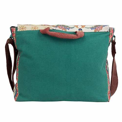 The House Of Tara Teal Green Vintage Crossbody Canvas Sling Messenger Bag With Stylish Design For Women #TOP3
