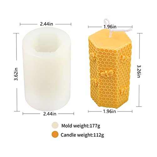 3D Bee Candle Mold-Honeycomb Candle Silicone Mold-Pillar Candle Mold-Scented Candle Mold-Silicon Candle Mold-Diy Candle Making (Bees Candle Mold D) #TOP3