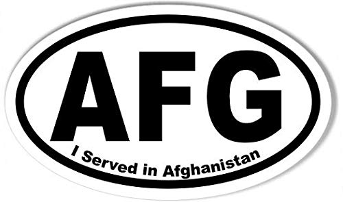 I Served In Afghanistan Oval Bumper Sticker - 3x5 Inch Military Pride Decal