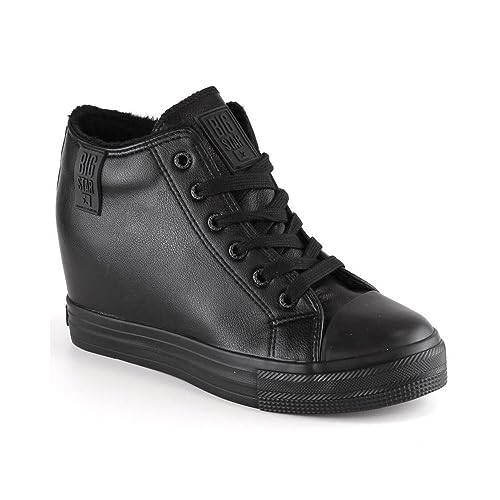 Big Star W Int1899a Insulated Wedge Sneakers Black, Damen-Sneaker, Schwarz, 38 EU
