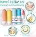 16Pcs Travel Bottles for Toiletries, Silicone Travel Bottles Set, TSA Approved, BPA Free Leak Proof Squeezable Tubes for Shampoo Conditioner Lotion Soap with Labels