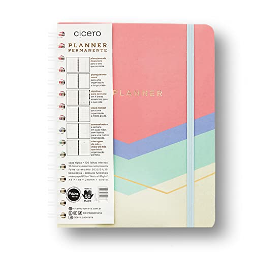 Planner Permanente Wire-O Pastel Block Semanal Notas A5 Sport, Cicero