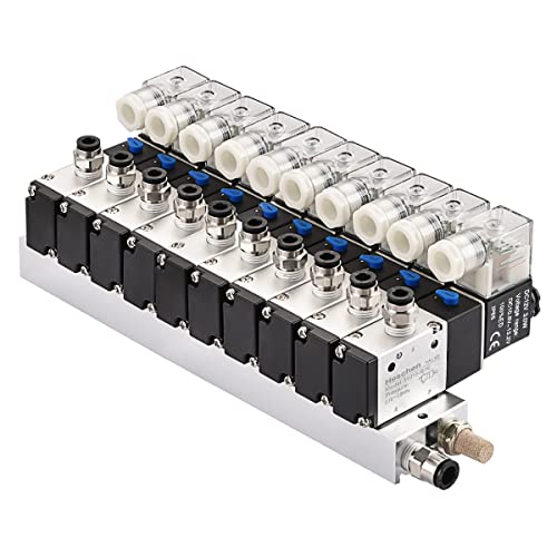 Électrovanne pneumatique Heschen 3V210-08 DC12V avec raccords rapides PT1/4 - 2