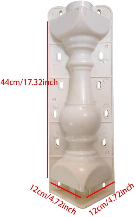 BRAVECOW 2PCS Balustrades Mold European Roman Column Mouldor Front Rear Moulds for Concrete Plaster Cement Plastic Casting Garden Balcony Pool Park Fence Decoration (Type 3), White by BRAVECOW - Image 3