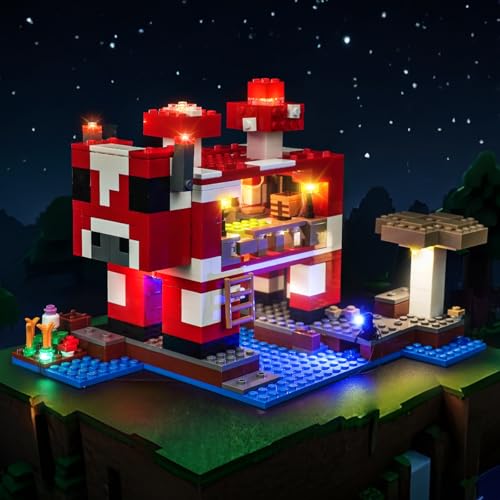 Brickshining LED Lighting Compatible with The Mooshroom House 21270, Light Kit Compatible with LEGO 21270 The Mooshroom House, NOT Included The Model Set