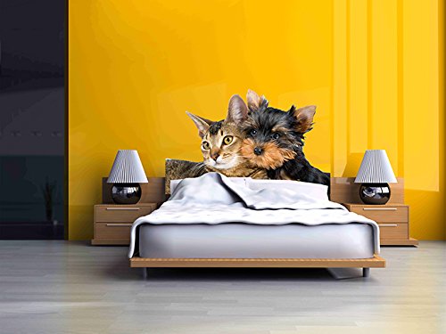 Cabecero de perros y gatos en PVC – Fácil colocación 200x60 cm