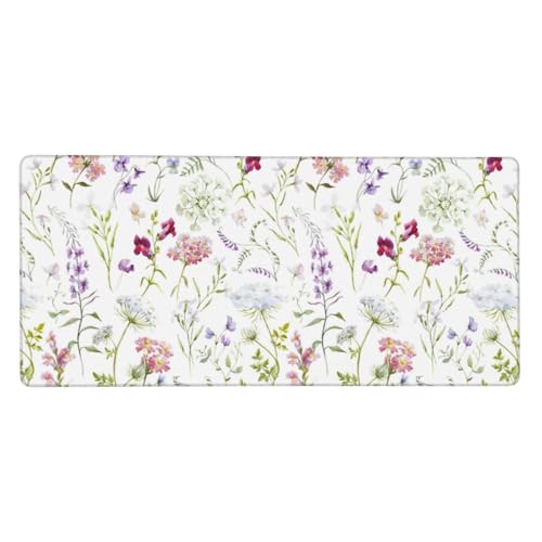 Tapis de souris grand format 40 x 90 cm antidérapant floral