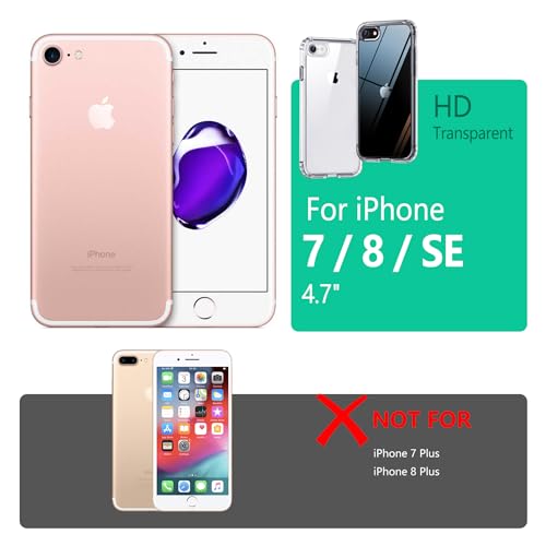 Image of ONES for iPhone SE3 SE2 SE 8 7 Case Clear, [PC + TPU Hybrid][Military-Grade Drop Protection][Anti-Yellowing], Shockproof Silicone Hard Cover, Transparent Slim Case