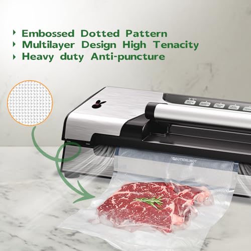 Rubys Bunny Vacuum Sealer Bags,2 Rolls 8 In X 50 Ft Seal Bags For Food Saver,Meal Prep And Sous Vide.4 Mils+13 Mils Thickened Surface,Heavy Duty,Commercial Grade,Bpa Free,Customized Size Bag thumb #4