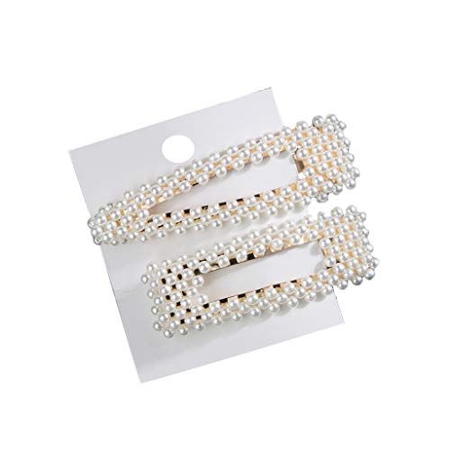 Faguo 2 pièces/Ensemble Mode Femmes Imitation Perle Pince à Cheveux Snap Barrette bâton épingle à Cheveux Accessoires de Cheveux Coiffure élégante Cover