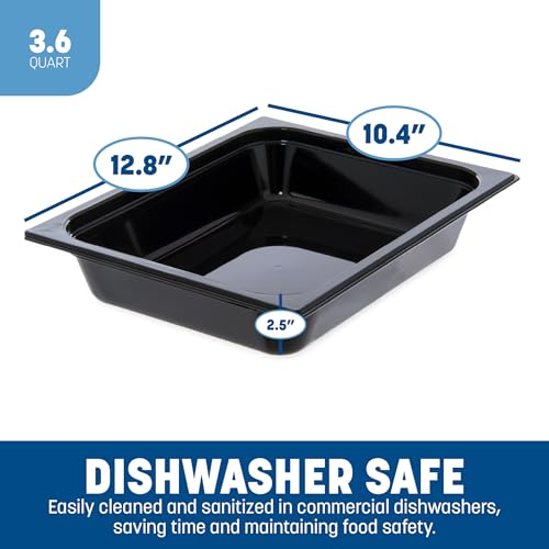 Carlisle FoodService Products 10420B03 StorPlus Gastronorm High-Heat Half-Size Food Pan, 2.5 qt. Capacity, 12-3/4" x 10-3/8" x 2-1/2", Black (Case of 6) by Carlisle FoodService Products - Image 4
