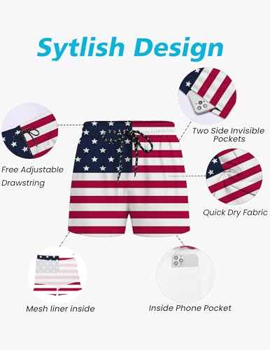 COOFANDY Men's Swim Trunks Quick Dry Bathing Suit with Pockets Swimwear Beach Board Short Swimsuit S-XXL4