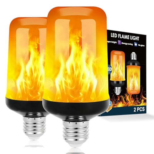LIAISIMI Ampoule à Flamme LED, 4W E27 Ampoule à Effet de Flamme, 4 Modes, 1400K Lumière Vacillante Réaliste, Créer une Ambiance Chaleureuse pour Fêtes de Noël,...