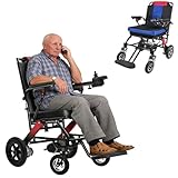 All-Terrain Electric Wheelchair for Adults Heavy Duty 220 Lbs Capacity 12 Mile Range Foldable Power Wheelchair with Advanced Suspension for Home Outting