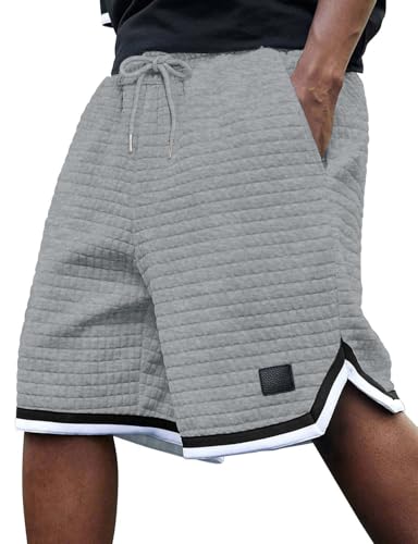 Mens Athletic Sweat Shorts Casual Stretch Waffle Workout Gym Shorts 7