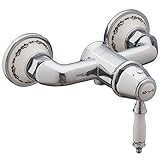 Aus massivem Messing PaulGurkes Nostalgie Duscharmatur im Retro Design Einhandmischer Landhausstil Mischbatterie Armatur für Dusche Duscharmatur Aufputz Mischbatterie Wasserhahn für Duschen Brausebatterie Antik
