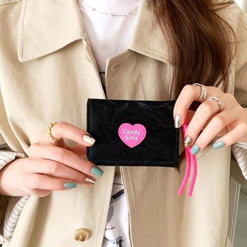 Stylish Short PU Purse With Candy Color Scheme Integrated Card Pockets And Clear Identification Window For Women Candy Color4