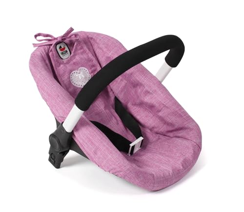 Bayer Chic 2000 - Puppen-Autositz mit Adapter für den Puppenwagen, Puppentrage, Puppenzubehör, Jeans pink