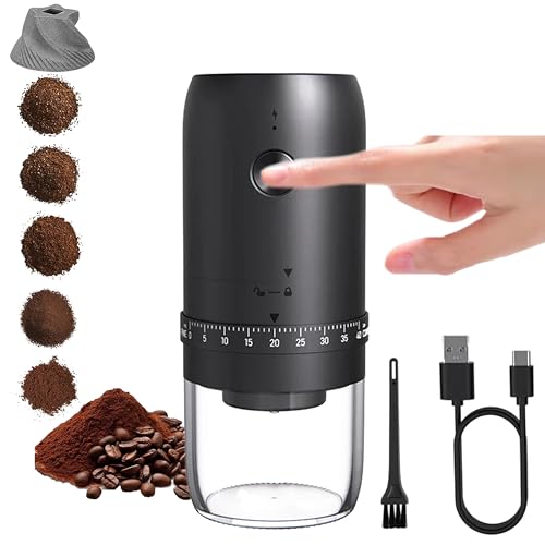 Portable Electric Burr Coffee Grinder with Adjustable Settings