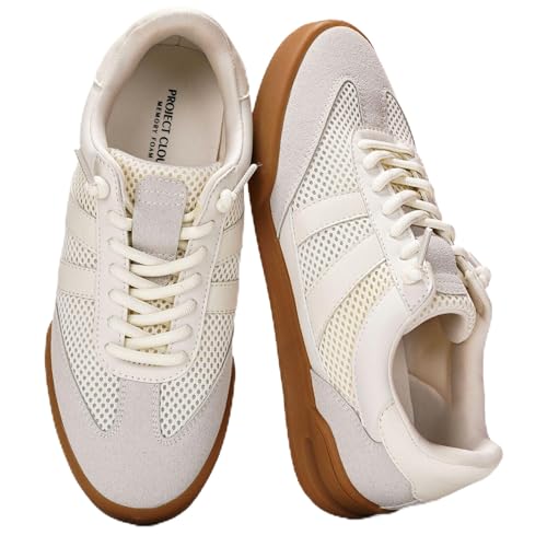 Project Cloud Genuine Leather Casual Sneakers for Women - Memory Foam Insoles Lace-Up Womens Shoes & Lightweight Women's Fashion Sneakers - Non-Slip Shoes for Women Footwear (Verdict)