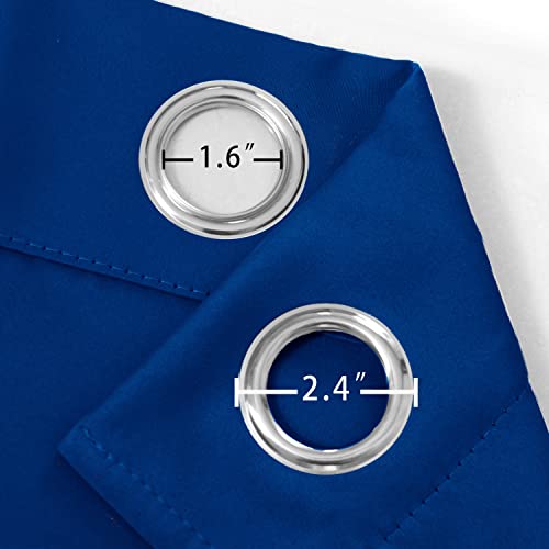 Image of LEMOMO Blackout Curtains 38 x 84 inch /Royal Blue Curtains Set of 2 Panels /Thermal Insulated Room Darkening Bedroom Curtains