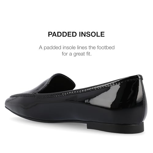 Image of Journee Womens Suede Loafer Flat Square Toe Noticed Topline Padded Block Heel - Tullie Casual Dress Shoe