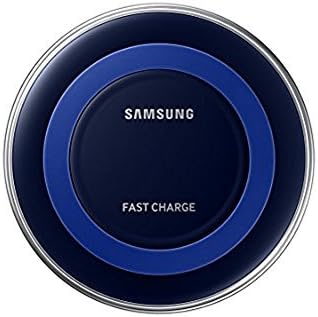 Samsung Qi Certified Fast Charge Wireless Charger Pad (Includes Wall Charger) Universally compatible with all Qi enabled phones - Black/Blue (2 PACK)
