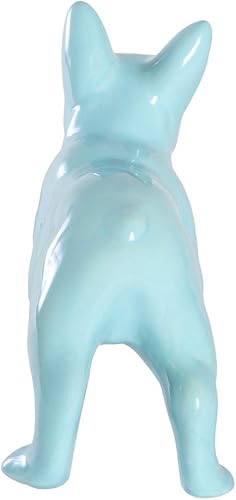 Miniatura 33 de Estatua de bulldog francés, estatua de perro de cerámica de pie gris oscuro mate, escultura decorativa para jardín o decoración del hogar, estatua