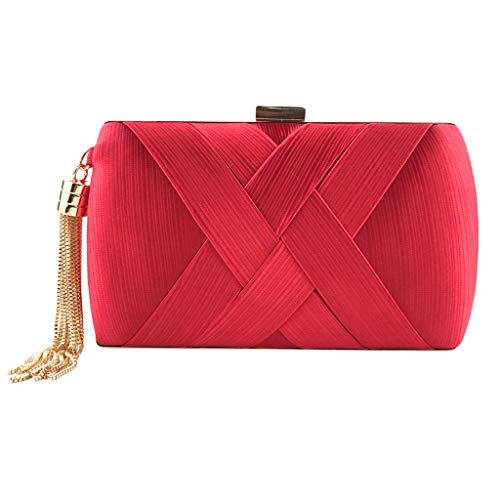 yotijar Bolsa Elegante Bolsa Noite com Pingente Feminino para Noite de Núpcias - Vermelho