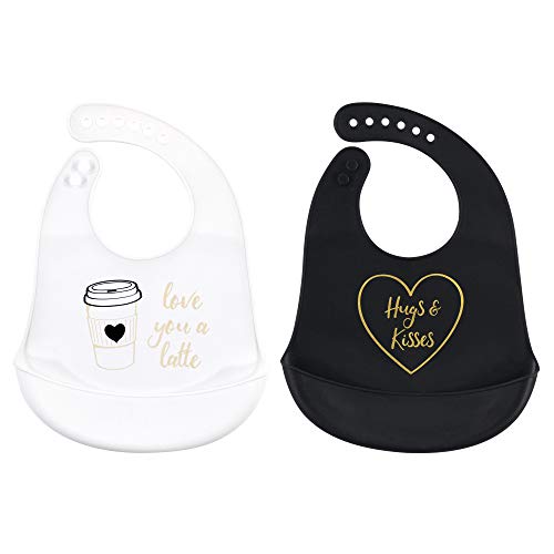 Image of Hudson Baby Unisex Baby Silicone Bibs, Latte, One Size