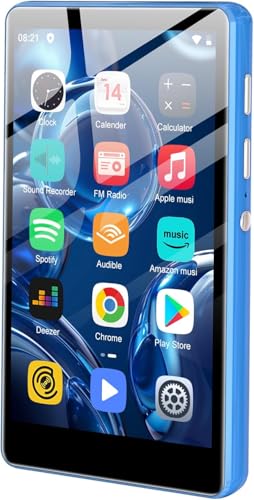 Reproductor MP3 de 80 GB con Bluetooth y WiFi, reproductor MP3 MP4 con pantalla táctil SWOFY de 4.0 pulgadas, estéreo portátil, reproductor de música digital con radio FM, grabadora, libro electrónico