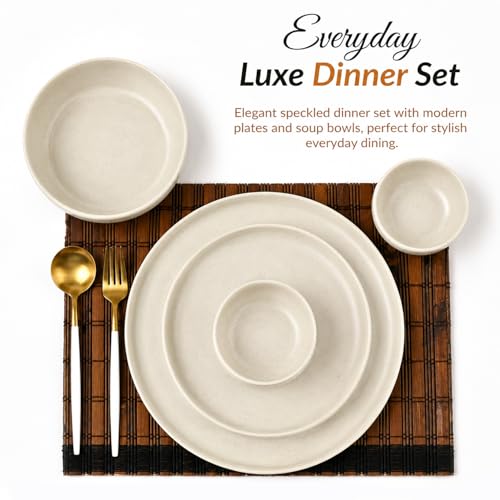 Image of MARKET 99 Minto Pastel Green Melamine Dinner Set 20 Pieces, Matte Round Dinnerware with 6 Full Plates, 6 Quarter Plates, 6 Veg Bowls & 2 Serving Bowls, Food Safe & Refrigerator Safe