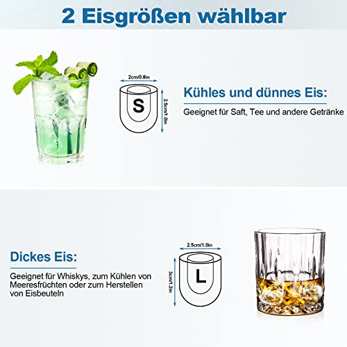 Himimi Eiswürfelmaschine, stille Eiswürfelmaschine, Eiswürfelmaschine Testsieger, mit 2.2 l Wassertank, Eiswürfel sind… – Bild 4