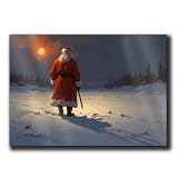 Santa Winter Landscape Print, Vintage Art, Snowy Landscape Print, Christmas Home Decor, Rustic Xmas Decor, Rustic Winter Print, Snowy Landscape Art, Santa Claus Art, Vintage Art Wall Decor, Print -  HHTA LUNAMOM