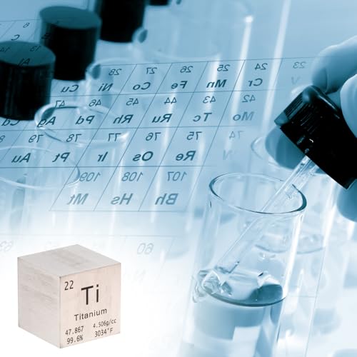 Image of PATIKIL 1 Inch Titanium Cube Metal Element High Density Block Pure Periodic Magnesium Block for Element Collections Teacher Lab Scientific Experiment, 25.4 mm