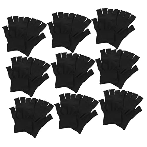 HOUDERCO 15paires De Travail Nylon Demi-doigts Antidérapants Pour Travaux Précis Industriels