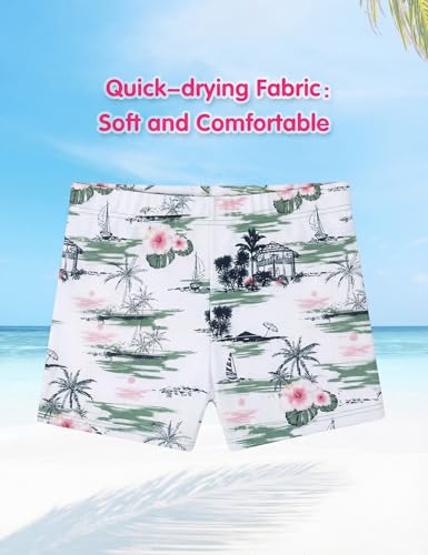 Image of Girls Swimsuit Colorful Short Sleeve Bathing Suits UPF 50+ Rash Guard Set Two Piece Summer Swimwear