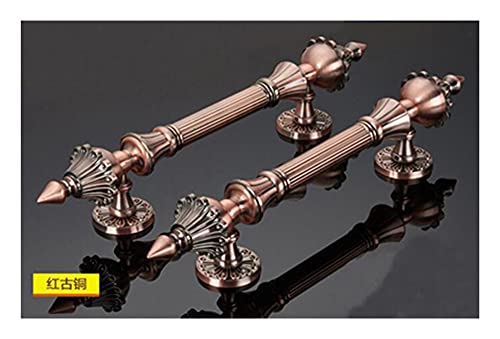 GBZIJIE Manetas Puertas Interior Casa 1 unids Scense Handles Antique Villa Arcaize Manija para la puerta de madera Glass KTV/HOTEL Puerta Door Hardware(Red bronze,80CM)