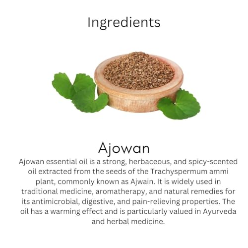 Image of Khadi Ajwain Essential Oil 15 ml | Trachyspermum ammi | Pure & Natural | For Acne & Blemishes | Muscle Relaxation | Face & Body Massage Oil | All Skin Types | Aromatherapy for Men & Women