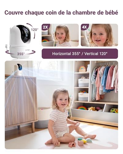 Babyphone 2 caméras Comfyer BM01 moniteur 7 pouces sans WiFi