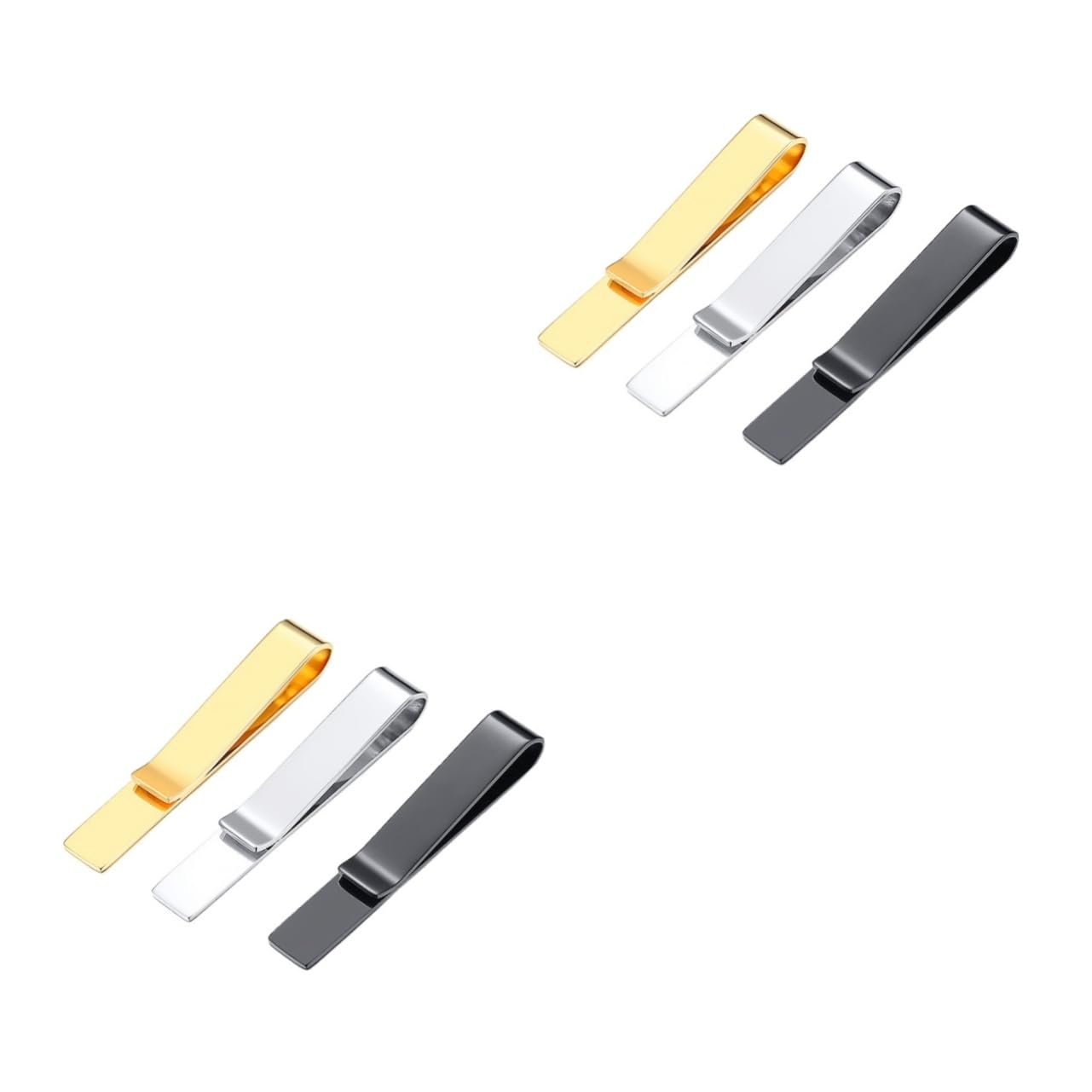 Ipetboom Clip Metal Alfileres De Necktie Negocios Simple Accesorios De Hombres Negro Dorado