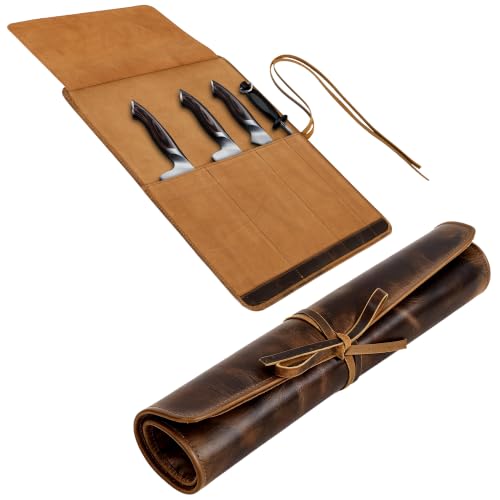 ELIZO Leather Knife Roll Bag