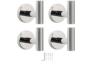 NearMoon Chrome Hook 4-Pack: Durable and Versatile Wall-Mounted Bathroom Accessory